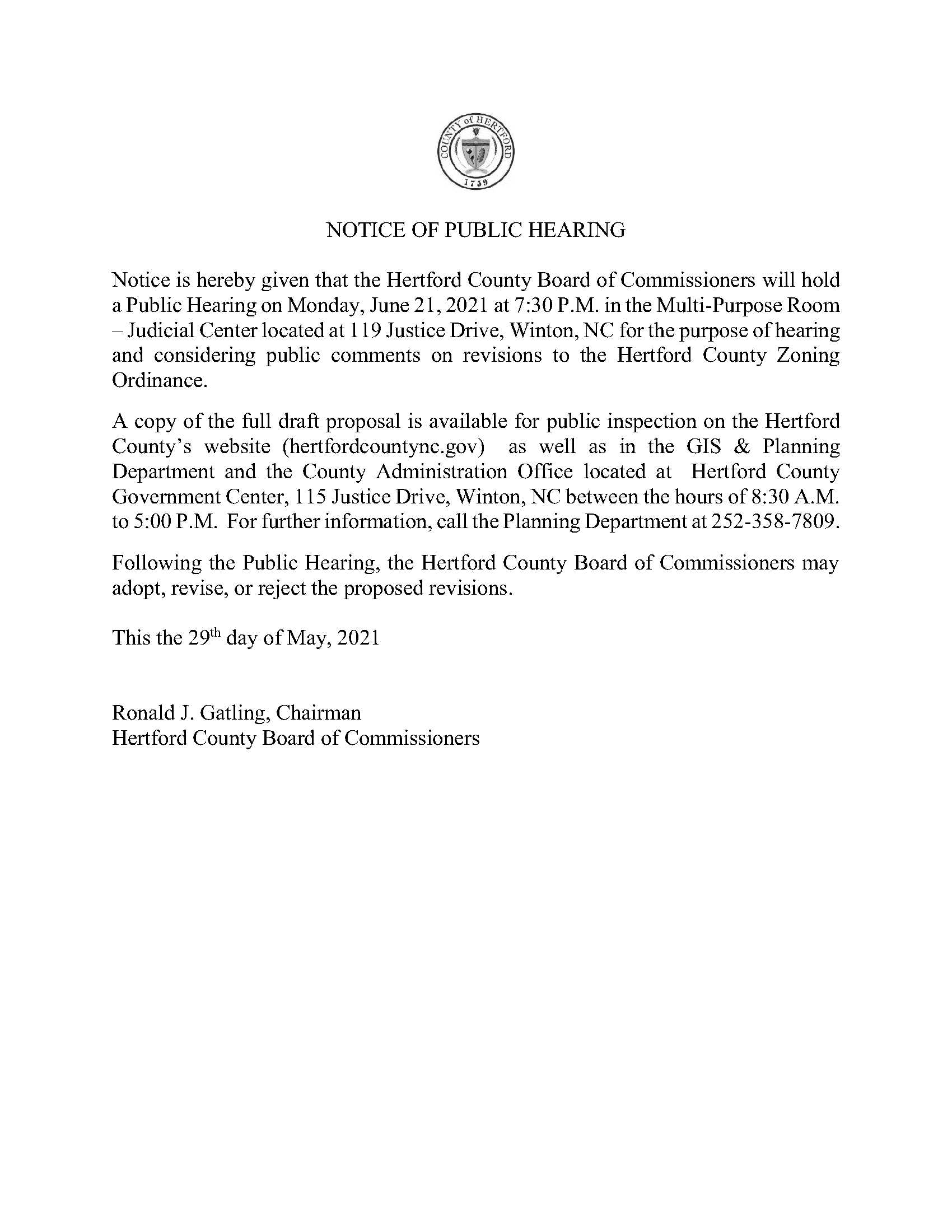 COMMISSIONERS-NOTICE OF PUBLIC HEARING-draft ordinance 05_2021 (002)
